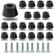 20 PCS Rubber Feet for Furniture YUTOU Round Rubber Furniture Pads with Metal Washers and Screws, Large Hard Anti-Slip Bumpers Pads, Heavy Duty Rubber Feet for Garden Furniture (25 * 20 * 13 mm)