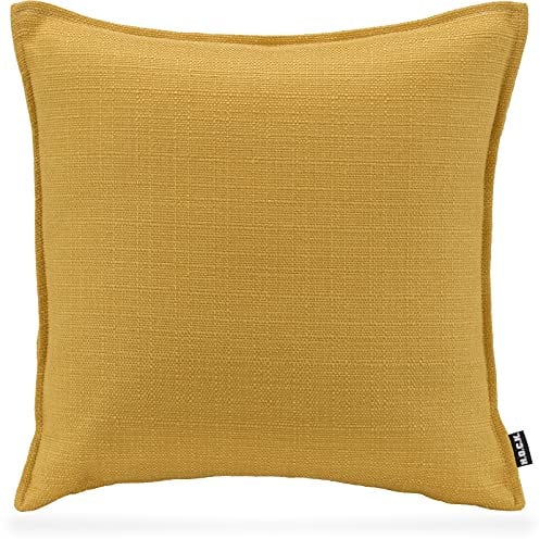 H.O.C.K. Mali Kissen inkl. Füllung mit Biese Größe (45x45cm, Maisgelb)