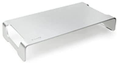Tooq TQMR0004 - Supporto sollevatore per monitor/computer portatili in alluminio, argento