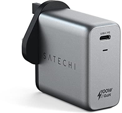 SATECHI 100W USB-C PD Wall Charger Block – Powerful GaN Tech – Compatible with MacBook Pro/Air M1 M2 M3, 2021 iPad Pro M1, iPhone 16 Pro Max/16 Pro/16/16 Plus