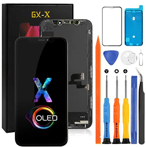 para iPhone X reemplazo de Pantalla para iPhone X Pantalla LCD táctil digitalizador Panel de Cristal Asamblea Kits A1865, A1901, A1902, A1903 (GX New, Negro)