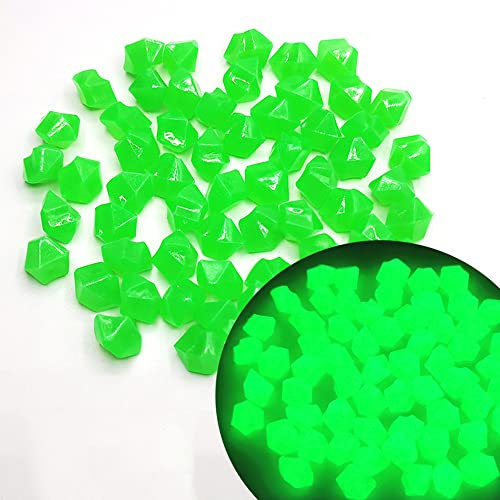 300 Stück Leuchtsteine Deko Aquarium Steine Leuchtende Kies Dekosteine Natur Gartendeko Deko Steine für Garten Terrarium Gehwege Blumenbeet Terrasse Beete Rasen Kinderzimmer Dekor Pflanzen,Grün