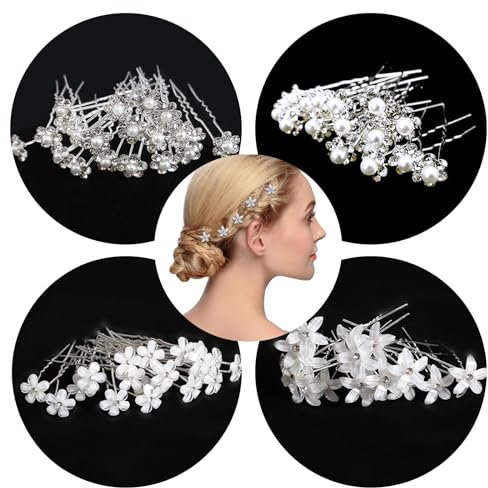 Épingle à Cheveux de Marriage, 20 Pièces pince a cheveux diamant en forme de U,Épingle à Cheveux de Mariée accessoire bijoux pour cheveux mariage,cristal forme.