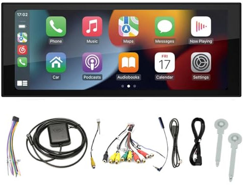 Autoradio Android 8.1 Compatible con Apple Carplayer y Android Auto, 1 Din 6.9 Pantalla táctil Radio para automóvil con Bluetooth 5.1 GPS WIFI Sat Navi FM Teléfono móvil Mirror Link Dual USB
