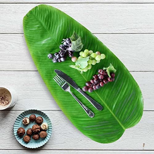 SPORTARC Lot de 10 grandes feuilles de bananier artificielles, fausses feuilles de bananier artificielles, sets de table pour décoration murale de jardin