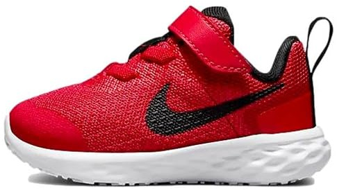 NIKE Unisex Kids Nike Revolution 6 Sneaker University Red Black 1.5 UK Child