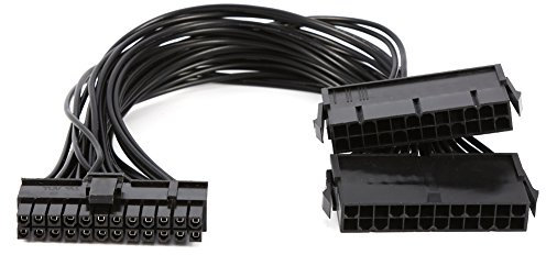 Cable de Extensión de 24 Pines para Fuente de Alimentación Dual PSU, Cable Adaptador Divisor de Fuente de Alimentación Dual ATX de 24 Pines para Minería 30 Cm 20 4 Pines.