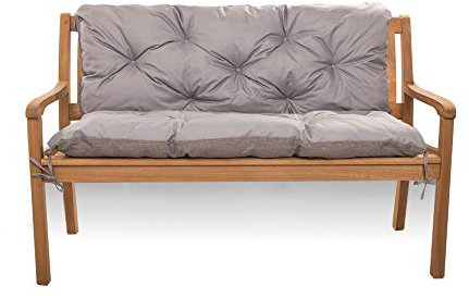 Sitzkissen für Hollywoodschaukel wetterfest - Bankkissen Outdoor - Gartenschaukel Kissen Sitzbank mit Rückenlehne (100 x 50 x 40, Grau)
