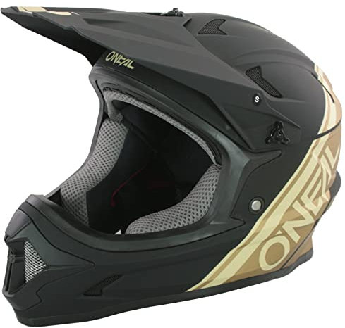 O'NEAL | Mountainbike-Helm Fullface | MTB DH Downhill FR Freeride | ABS-Schale, Magnetverschluss, übertrifft Robustes ABS | SONUS Helmet Vintage | Erwachsene | Schwarz Gold | Größe S