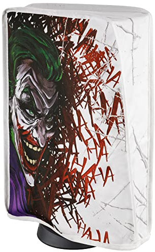 PlayVital Funda Antipolvo Vertical para ps5 - Cubierta Protectora Antirrayas y Anti-Agua, Doble Capa con Forro Suave, Compatible con ps5 Digital & Estándar, Accesorio para Consola (Clown Hahaha)