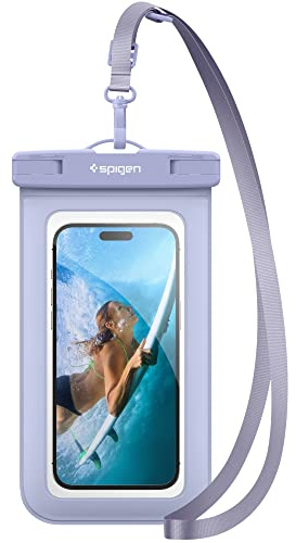Spigen Universal Waterproof Phone case [1 Pack] IPX8 Pouch A601 compatible with iPhone, Samsung Galaxy and Smartphone up to 7 inches - Aqua Blue