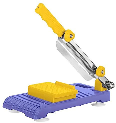 HUHJYUGE Manual Meat Slicer Machine, Meat Cutter Beef Mutton Roll Stainless Steel, Multifunctional Deli Food Slicer Adjustable Thickness, for Home Cooking of BBQ Hot Pot (B)