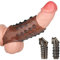 Meeteel 2er Pack Penismanschetten, Transparente Wiederverwendbare Peniskondome für Intensive Stimulation Penishülle, Schwarz