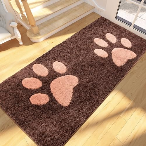 FCSDETAIL Schmutzfangmatte waschbar 80 x 178 cm, Fußmatte Innen, absorbierend Fussmatte, rutschfeste Sauberlaufmatte, wasserdicht Teppich für Hund, Eingang, nasse Pfoten