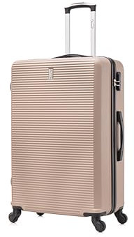 CELIMS - Valigia Grande 23 kg Rigida Champagne a 4 Ruote Leggera | Valigia da Stiva 75cm | Lucchetto Integrato | ABS | Trolley Grande 75cm con 4 Ruote