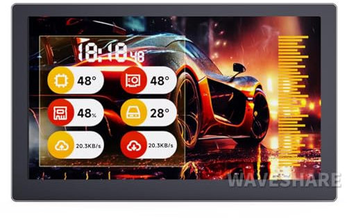 TUOPUONE Monitor USB de 5 pulgadas para PC, pantalla secundaria o pantalla ambiental RGB de escritorio, panel IPS de 800 × 480 con función de análisis de espectro musical, interfaz tipo C, carcasa de