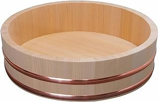 Japanisch - Hangiri 72 cm - Groß XXL - Hangiri für Sushi - Blankes Holz - Reisschüssel - Reis-Rührschüssel - Sushi Rührschüssel - Reisbehälter - Sushi Reisschüssel Holz - Sushi Schale - Japanisches