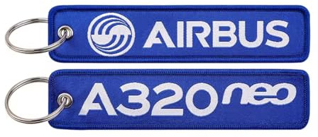 Airbus A320neo Family A320 Luft- und Raumfahrt, europäisches Flugzeug-Design, Schlüsselanhänger, Schlüsselanhänger, gemischt, 5.1 x 1.2 inches