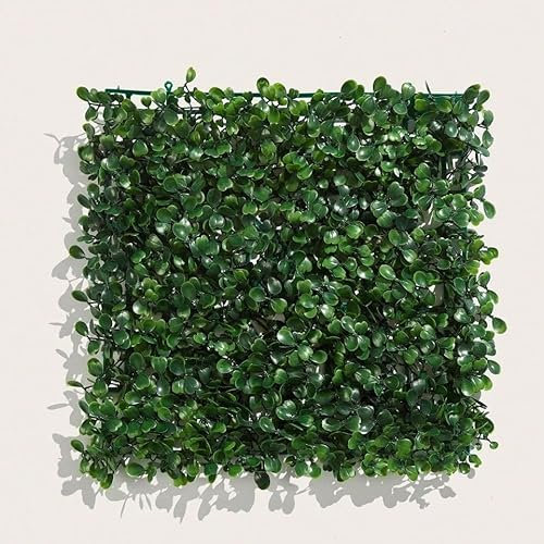 Cobenga 12 Pcs Artificial Grass Wall Panel Backdrop, 25.4 x 25.4CM(10x 10) Grass Wall Panels, Boxwood Faux Green Panels for Outdoor Indoor Green Wall Decor,Party Wedding Garden Fence Decorations