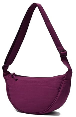 Borsa a Tracolla per Donna - Piccola in Nylon a Mezzaluna Morbida, Casual, Zaino a Tracolla