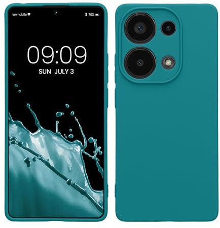 kwmobile Custodia Compatibile con Xiaomi Redmi Note 13 Pro 4G Cover - Back Case per Smartphone in Silicone TPU - Protezione Gommata - petrolio matt