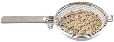 Buerfu Grill Basket with Handle - Stainless Steel Barbeque Griller Mesh BBQ Basket,Multipurpose Barbecue Accessories Mesh Barbeque Grill for Home Restaurant