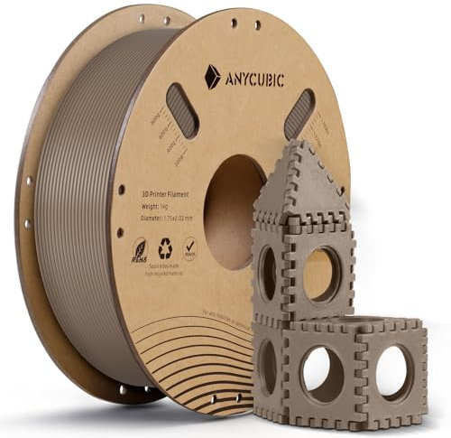 ANYCUBIC PLA Filament 1.75mm Braun, 3D Drucker Filament PLA, Filament 3d Druckmaterialien für FDM 3D-Drucker, Vakuumverpackung, RFID für Intelligentes Drucken, 1kg PLA