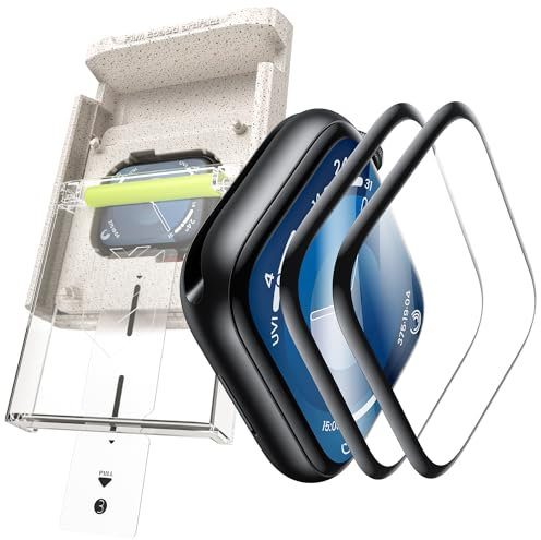 WSKEN Schutzfolie für Apple Watch Series 9/8/7 45mm Folie, [Umweltfreundlich] [Auto-Staubentfernung] Einfache Installation Displayschutz HD Volle Abdeckung,Blasenfreie,Anti-Kratzer