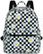 LEDAOU Mini-Rucksack für Mädchen, niedlicher kleiner Rucksack, Geldbörse für Damen, Teenager, Kinder, Schule, Reisen, Schultertasche, Schwarz Weiß kariert, Minimalistisch