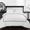 AR Ware Super King Duvet Cover Set - 3 Pcs Soft Luxury Bratta Stitch Microfiber Duvet Sets with 2 Pillowcases - Non Iron Bedding Hotel Quality Quilt Cover (White/Navy)