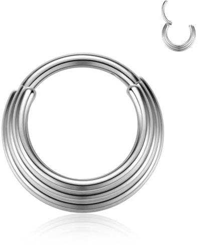 HENYQANN Septum Piercing Ring Conch Piercing Nasenring Piercing Daith Helix Tragus Knorpel Lippen Piercing Schmuck Gold Silber Rosgold Regenbogen Schwarz 16G 8/10mm