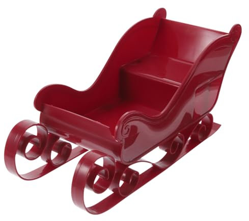 OFFSCH 4 Stück Weihnachtsschlitten Schlitten Dekor Mini-Schlitten Weihnachtsmann-Schlitten-dekor Mini-weihnachtsdekoration Desktop-schlittenverzierung Party-Schlitten-dekor Plastik Rot