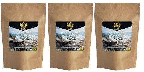 HAF® Premium Totes Meer Badesalz für empfindliche & trockene Haut | Meersalz 100% naturrein aus Jordanien für den Stressabbau | Mineralsalz für guten Schlaf & zur Körperpflege | 3 kg in Beuteln