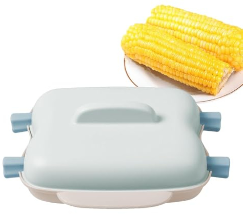 Cuocipanne per forno a microonde, portatile, per cuocere pannocchie, pesce e verdure con coperchio e manico, contenitore per mais al vapore per microonde, utensili da cucina per