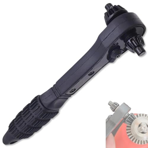 2 In 1 Drill Chuck Key Ratchet Wrench，Drill Chuck Ratchet Spanner Mini Ratchet Drill Chuck Spanner Wrench Drill Chuck Key Wrench Drill Key Chuck For Electric Drills And Power Tools 12.7mm + 17.5mm