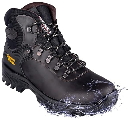 Grisport Unisex-Wanderschuhe aus Leder, wasserdicht, Gritex und Unterstützungssystem, Spray, Schlüsselanhänger