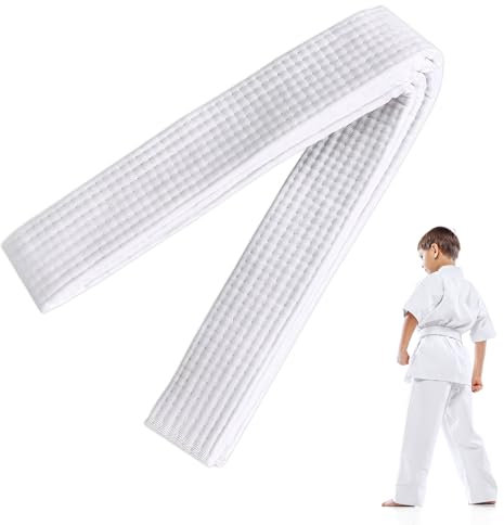 Carreneu 260cm Judo Gürtel,Weißer Karate-Jiu-Jitsu-Gürtel Baumwolle Taekwondo Ranglistengürtel,Professioneller Karate Aikido Belt,für Kinder & Erwachsene