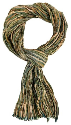 Rotfuchs Baumwollschal Damenschal Herrenschal Knitterlook streifen Muster in beige