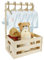 Caisse en bois pour fête prénatale avec barre en bois 40 × 30 × 55 cm Armoire de fête prénatale avec 26 lettres 10 cintres pour bébé avec poignée Cadeau pour anniversaires, fêtes prénatales