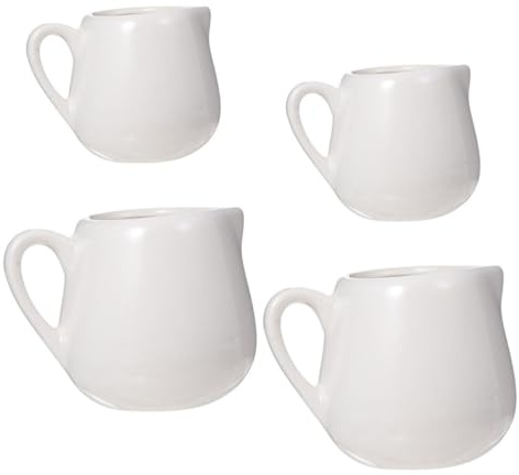 TOYANDONA 4 piezas Jarras de con Asa Lechera Multiusos con Antigoteo Base Estable y Material Ecológico para Salsas