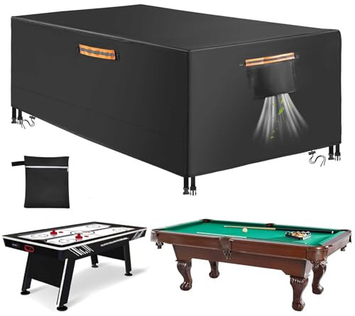6/7/8/9 ft Pool Table Covers, Billiard Table Covers Waterproof, 420D Oxford Pool Table Cover, Indoor & Outdoor Dustproof, Fit Snooker Ping Pong Cover for Pool Table Game,7FT(89 L x 46 W x 32 H)