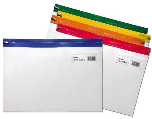 'Snopake Zippa Bag S Assorted colour Packs, A4 Plus Assorted Kunststoff transparent Aktendeckel