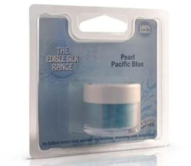Rainbow Dust Edible Silk Essbarer Glitzerpuder , Farben:Pearl Pacific Blue