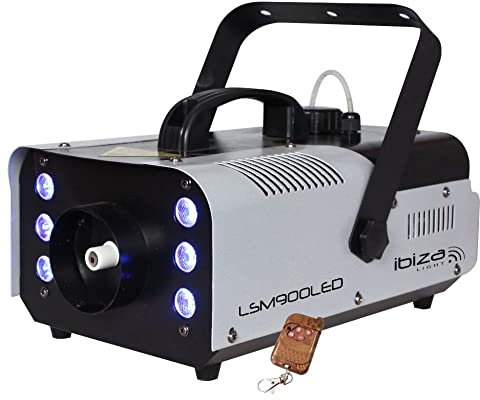 Ibiza - LSM900LED - Machine à fumée de 900W avec LEDs RVB intégrées et contrôle par DMX et télécommande - Noir