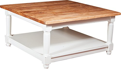 Biscottini Houchtisch holz massiv 90x90x45 cm Made in Italy | Couchtisch landhaus | Holztisch wohnzimmer | Couchtisch vintage | Couchtisch rustikal