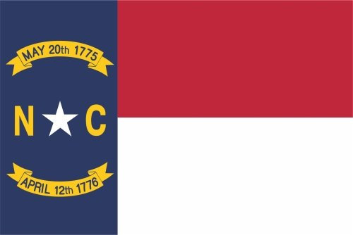Kiwistar - Aufkleber - North Carolina Raleigh - Bundesstaat USA Autoaufkleber Sticker State Flagge