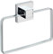 WENKO Vacuum-Loc Wand Handtuchring Quadro, Bad Handtuchhalter, Befestigen ohne Bohren, Rostfreier Edelstahl, 18,5 x 14 x 3,5 cm, Glänzend