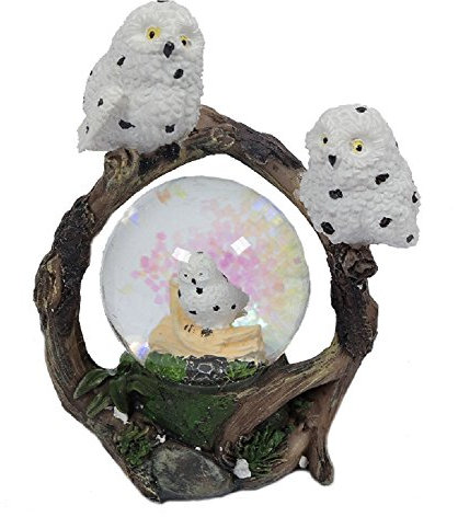 PIA International Glitzerkugel Schneeeule Schneekugel Tier Tiere Vogel Vögel Schneekugeln Eule