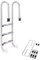 COSTWAY Escalera de Piscina de 3 Peldaños, Escalera para Piscina de Acero Inoxidable con Peldaño Antideslizante, Esalera Piscina Desmontable para Interiores Exteriores, 55 x 26 x 132 cm, Carga 150 kg