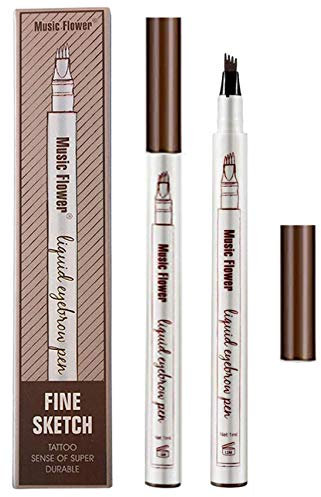 Eyebrow Tattoo Pencil para maquillaje de ojos Lápiz con aplicador de punta de micro horquilla - 24 Hour Waterproof, Long Lasting Stain(Chestnut)
